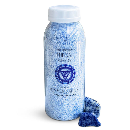 Throat Chakra Bath Salt - Blue ritual soak with Sodalite crystal