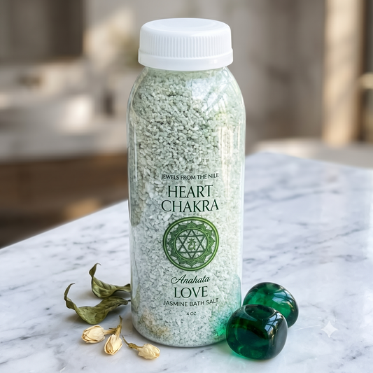 Heart Chakra Bath Salt | Self-Love Ritual Soak with Green Jasper Crystal (8oz)