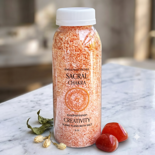 Sacral Chakra Bath Salt | Creativity Ritual Soak with Carnelian Crystal (8oz)