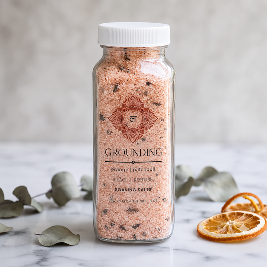 Grounding Bath Soak | Orange, Bergamot & Sage Ritual Salts for Stability (8oz)