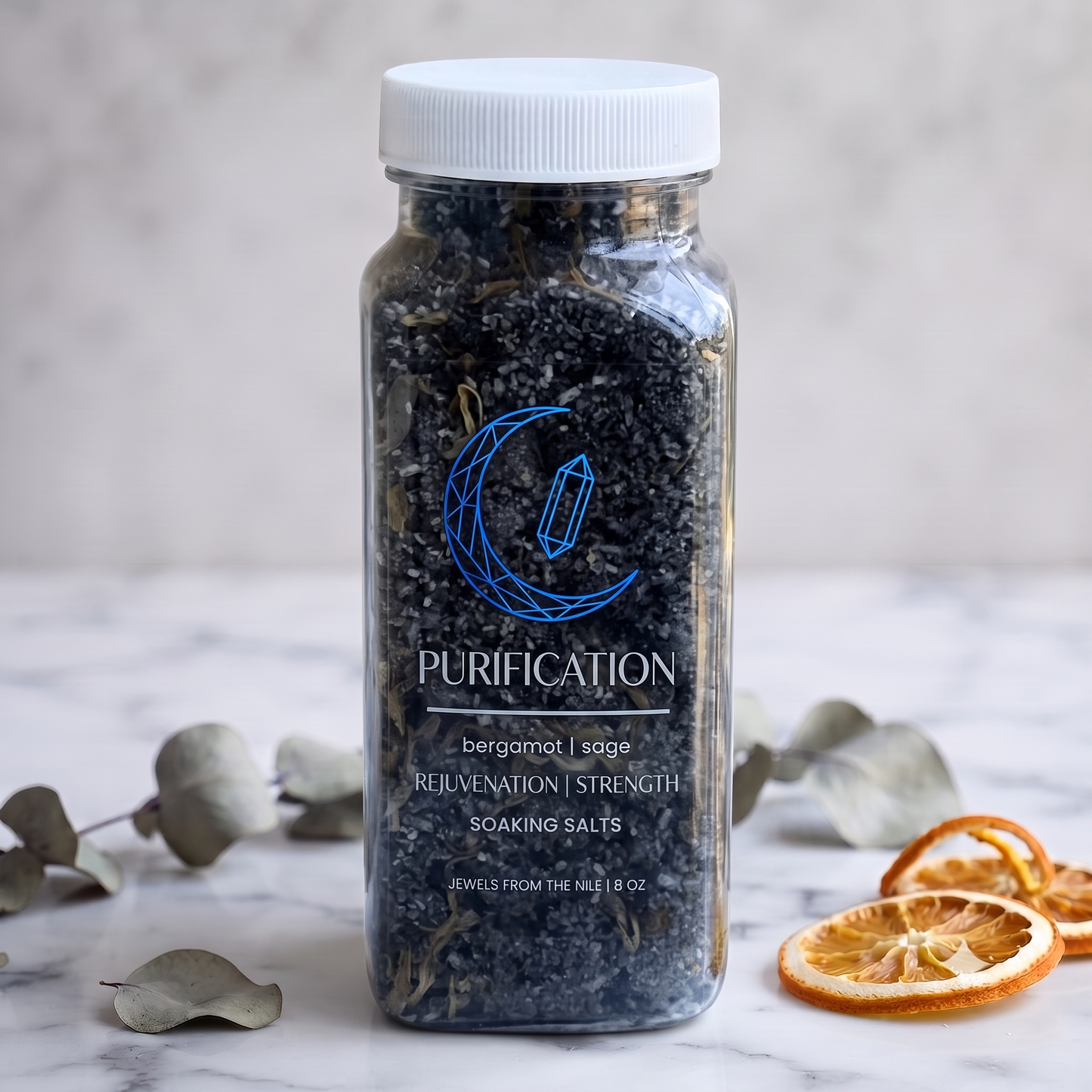 Purification Bath Soak — cleansing ritual bath salts for letting go and new beginnings, 8oz jar — Jewels from the Nile