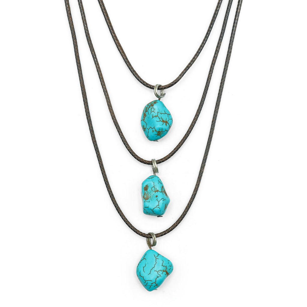 Turquoise Love Layered Boho Gemstone Necklace