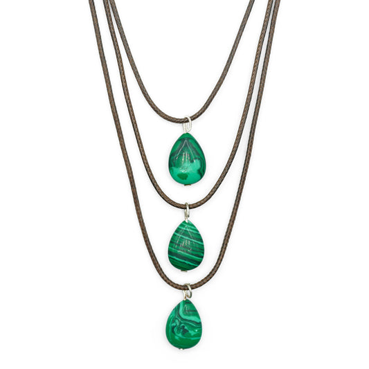 Malachite Layered Boho Gemstone Necklace