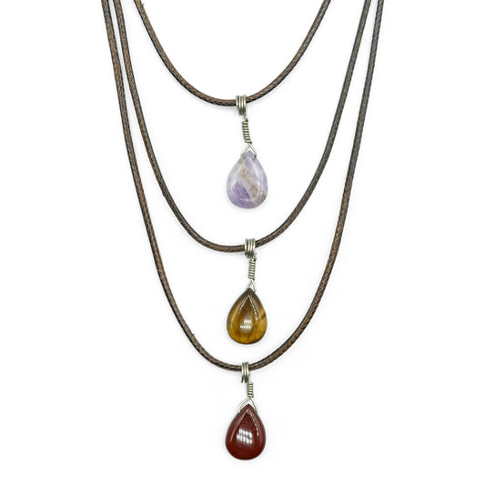 Layered Multi Gemstones Necklace