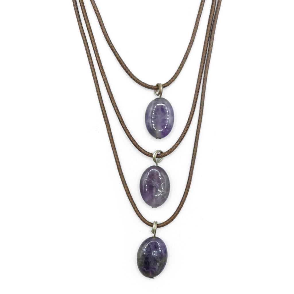 Amethyst Layered Gemstone Necklace