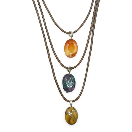 Precious Three Tier Gemstone Necklace