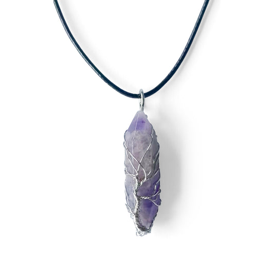Tree of Life Amethyst Point Pendant Necklace