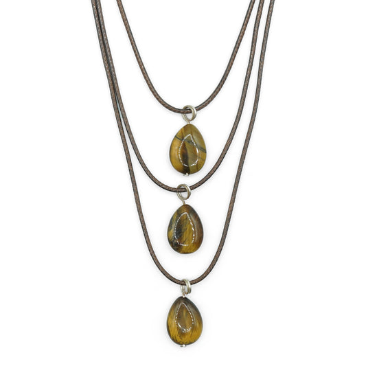 Tiger Eye Layered  Boho Gemstone Necklace