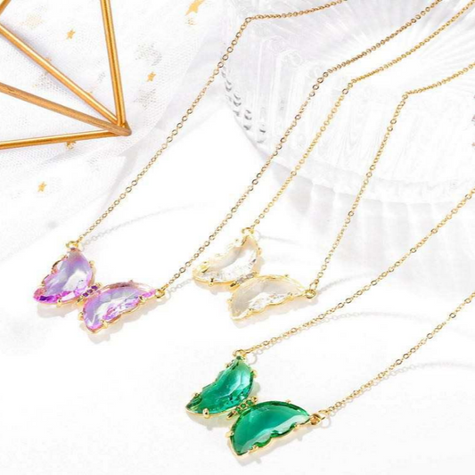 Quartz Butterfly Necklace