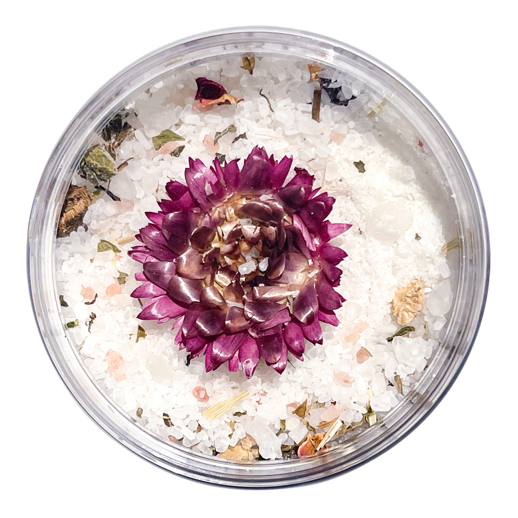 Prosperity ritual bath salts with organic botanicals for abundance and growth